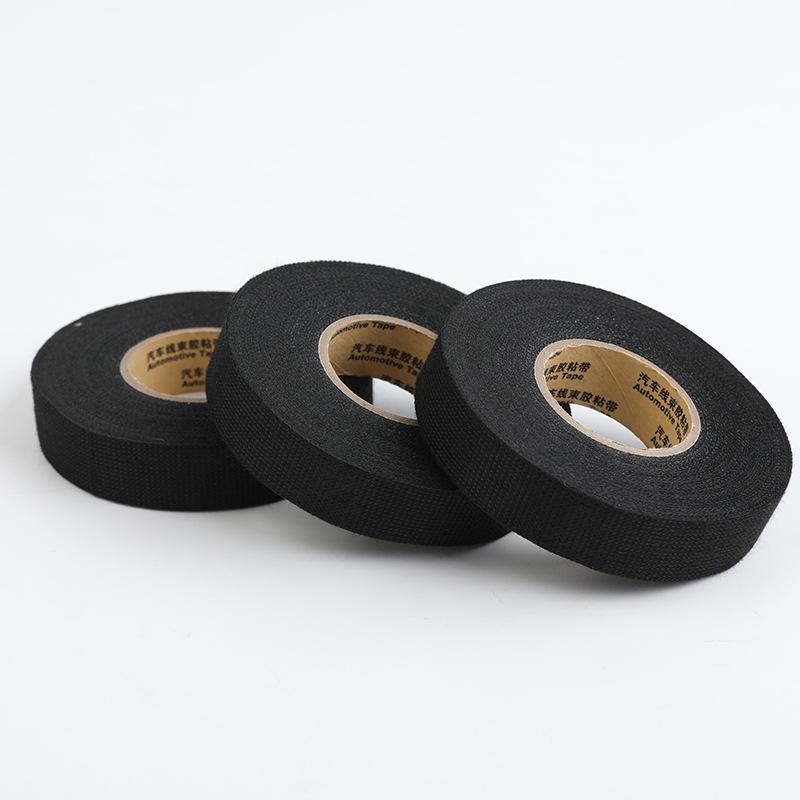 Thickened Black Flannel Wiring Harness Tape - Super Sticky, Temperature-Resistant Polyester Cloth