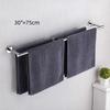 Household Double Towel Rod Bathroom Rustproof Towel Rack SUS 304 Stainless Steel Wall Mount Towel Holder