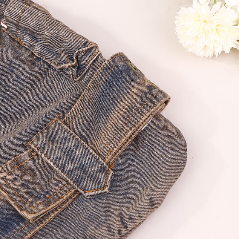 

Модная женская винтажная джинсовая сумка в стиле панк на плечо Y2K уличная гранж-сумка крутые женские ретро-готические повседневные сумки под мышками