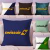Travel Design S-Swissair Pillow Case Silky Short Plush With Invisible Zipper Dustproof Sofa Cushion Cover For Home Decor