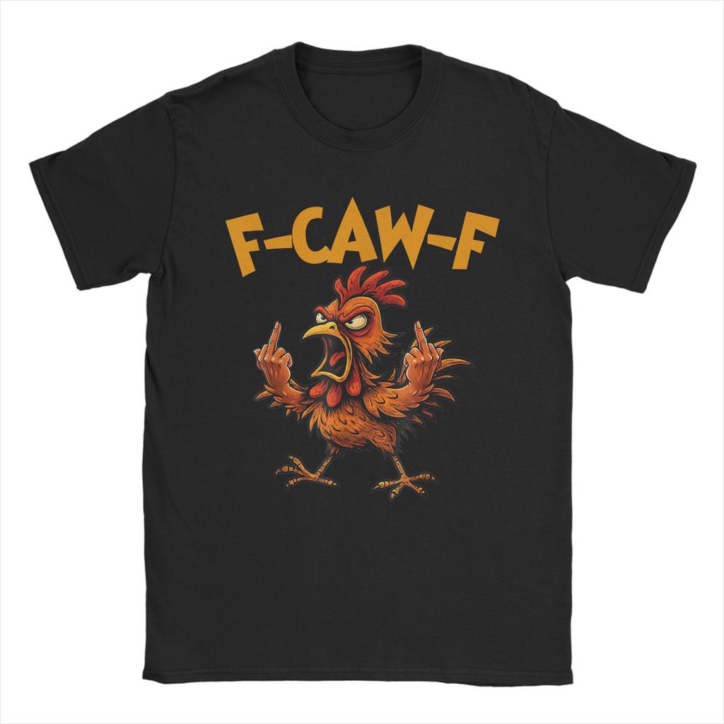 F-Caw-F Funny Chicken Christmas Xmas T-Shirt FCawF Rooster Meme Gift Popular T-Shirts Short Sleeve Summer Plus Size Top Tees