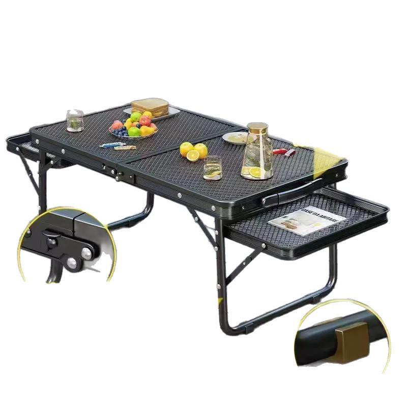 Multifunctional Outdoor Folding Aluminum Picnic Table with BBQ Mesh