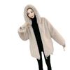 New Autumn and Winter Imitation Fur Jacket for Women's Loose and Thickened Imitation Rabbit Fur Plush Medium and Long Hooded