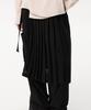 Mid And Row Pleats Layered Skirt (Black)