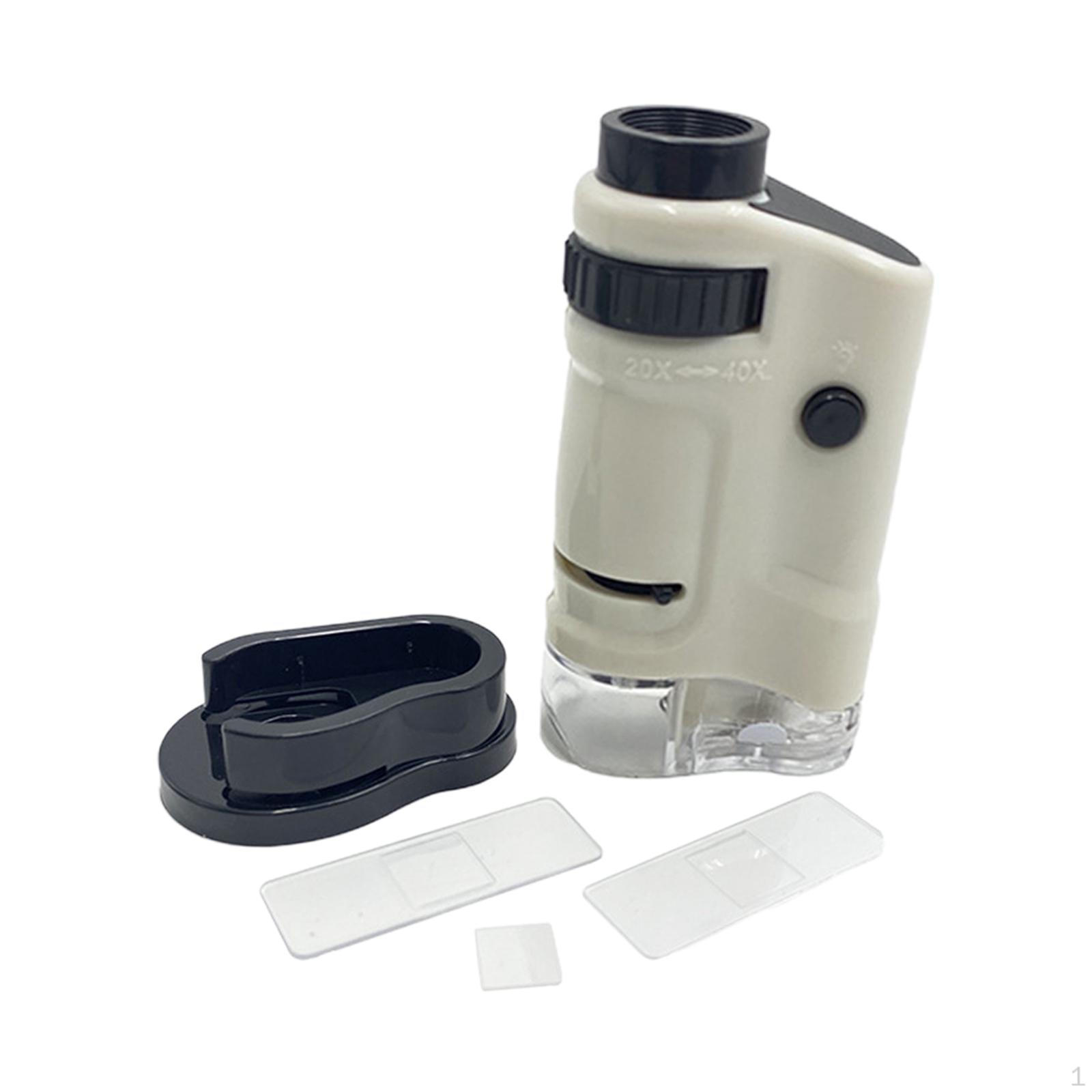 

Карманный мини-микроскоп 20x-40x со светодиодной подсветкой и поворотным основанием для студентов зелёный