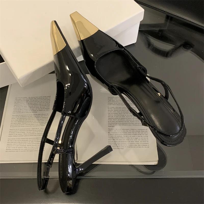 Streetstyle Spitzschuh Damenpumps Mode Slingbacks Dünne Hohe Absätze Elegant Stripper Abschlussball Damensandalen Schuhe