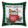 New Christmas Short Plush Pillow Cover Peach Skin Digital Printing Cushion Cover Christmas Snowman Pattern