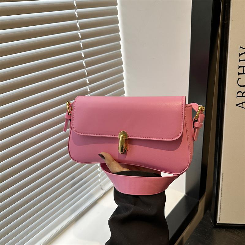 Niche Solid Color Underarm Bag New Fashion Simple Casual Versatile Portable Shoulder Bag