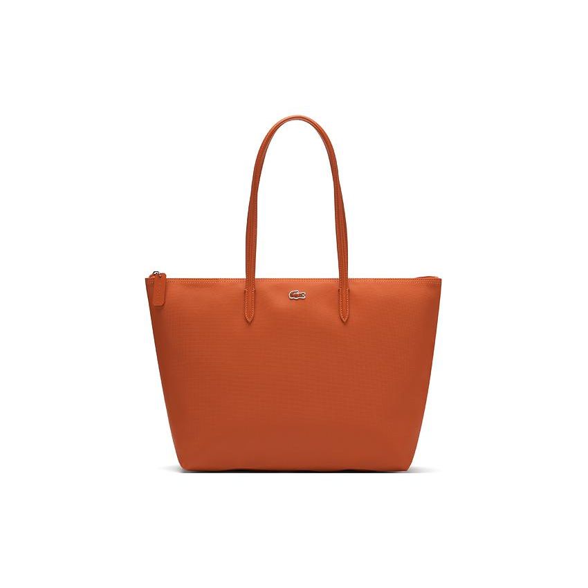 Lacoste L1212 Series Commuter Large Capacity PVC Tote Bag Shopping Bag Shoulder Bag Women tote Bright-Orange NF1888POM38 Bright Orange,Large