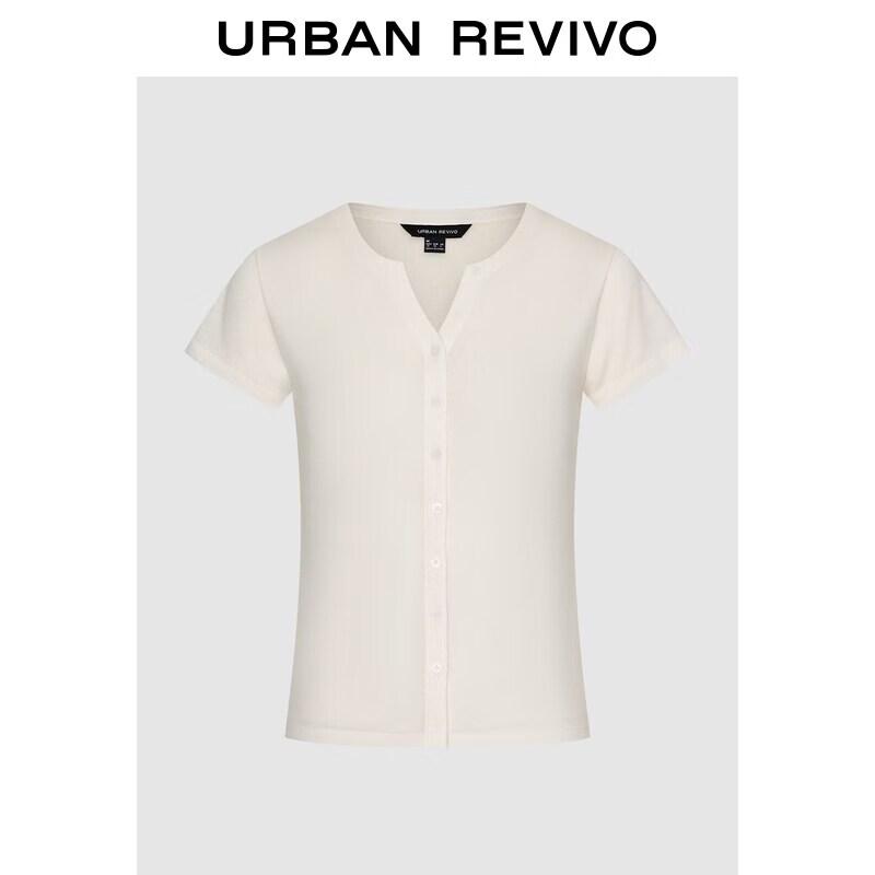 UR 2026 Women s V-Neck Button Short Sleeve T-Shirt M