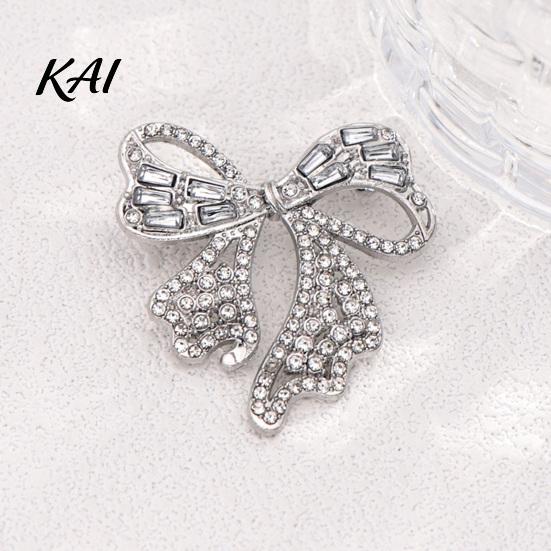 Outfit Embellishment Pin Sparkling Rhinestone Bow Brooch, Mini Bowknot Shaped Lapel Shape Jewelry Pin, Clothing Accessory for Women Girls Decorative