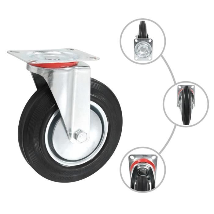VidaXL Swivel Casters 4 Pcs 200 Mm