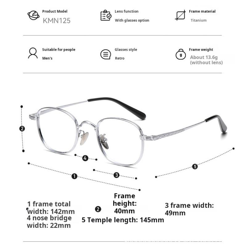 Lzabella Titanium Alloy Eyeglass Frames Men's Glasses Computer Optical Prescription Reading Clear Lenses Women's Eyewear K-125