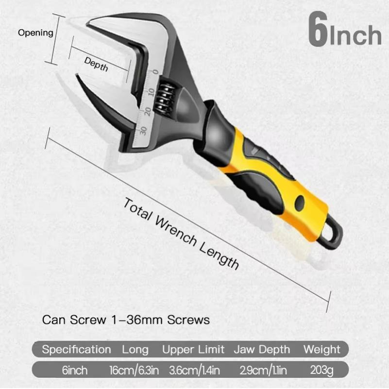 

Регулируемый гаечный ключ Универсальный ключ Гаечный ключ с открытым зевом Домашние ручные инструменты Мультиинструмент 6 дюймов 8 дюймов 12 дюймов