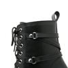 Fashion 2025 Mid Calf Boots Platform Goth Shoes Chunk Heels Black Leather Plus Size Side Zipper Rave Combat Boots for Women Lace Up