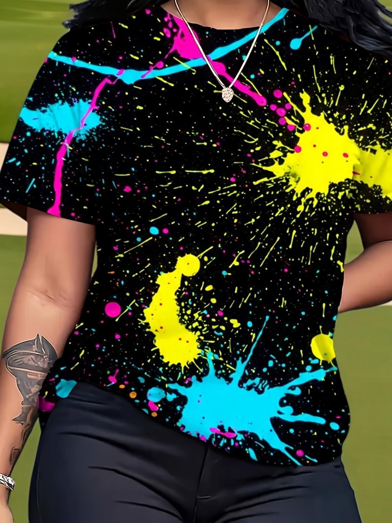 

Colorful Large-size Women s T-shirt with Fun Print Design. Fashionable and Comfortable Clothing M дубильна кора