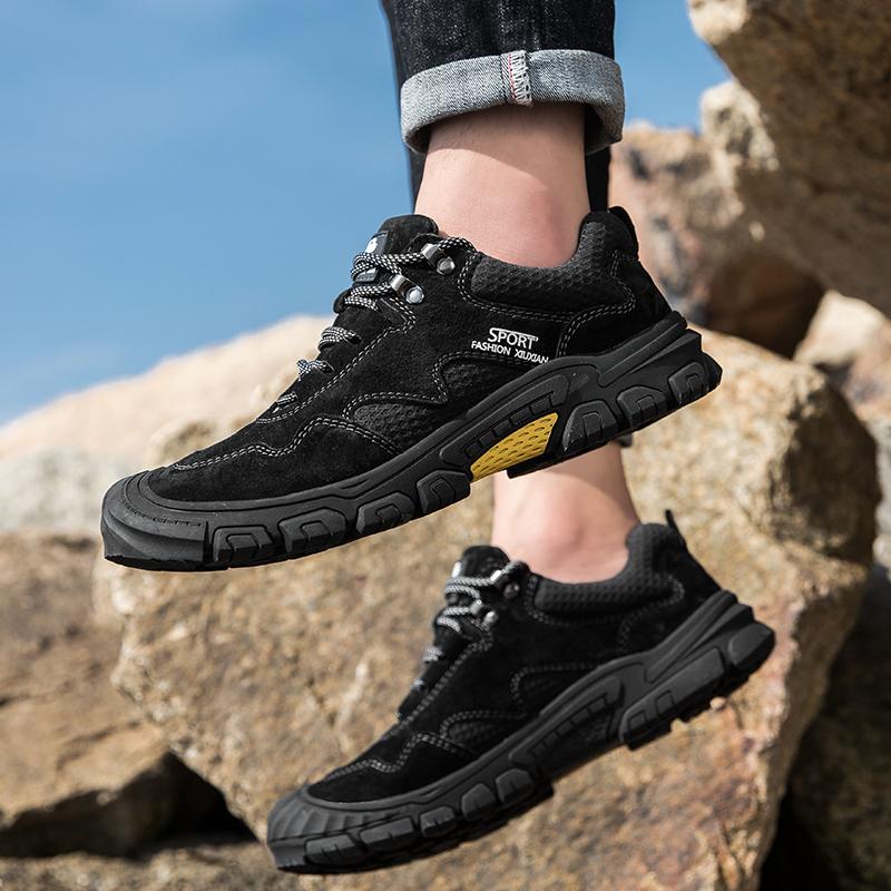Autumn Winter Men's Leisure Breathable Travel Shoes Low-top Hiking Shoes Non-slip Wear-resistant Outdoor Mountaineering Shoes