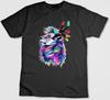 Colorful King Lion Figure,Short Sleeve T Shirt Men / Woman H367