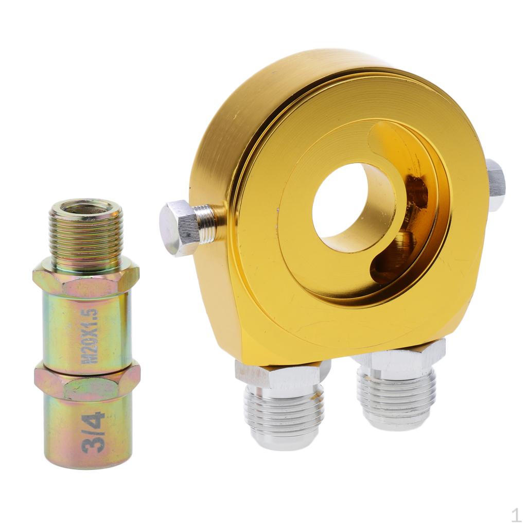 Design Car Oil Filter Cooler Sandwich Plate Adapter with 18NPT Sensor Insertion Port - 3/4-16 UNF,