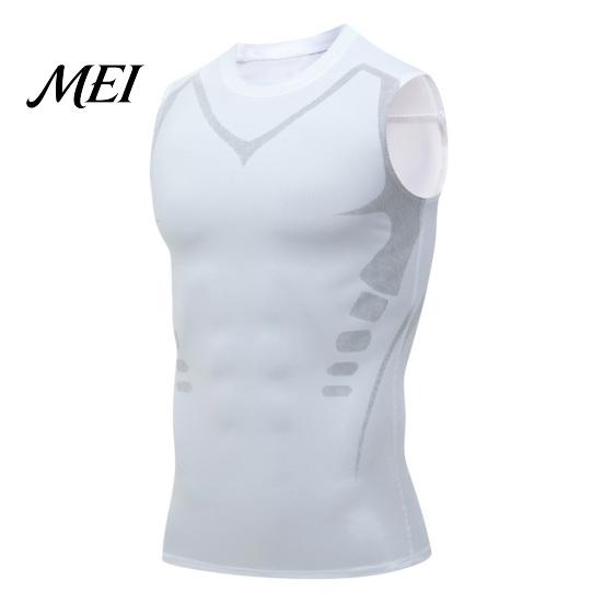 Kalorienverbrennendes Kompressions-Tanktop für Herren, Hohe Dehnbarkeit, Schnelltrocknend, Athletisch für Basketball, Kernstraffung, Training, Laufen, Haltungskorrektor