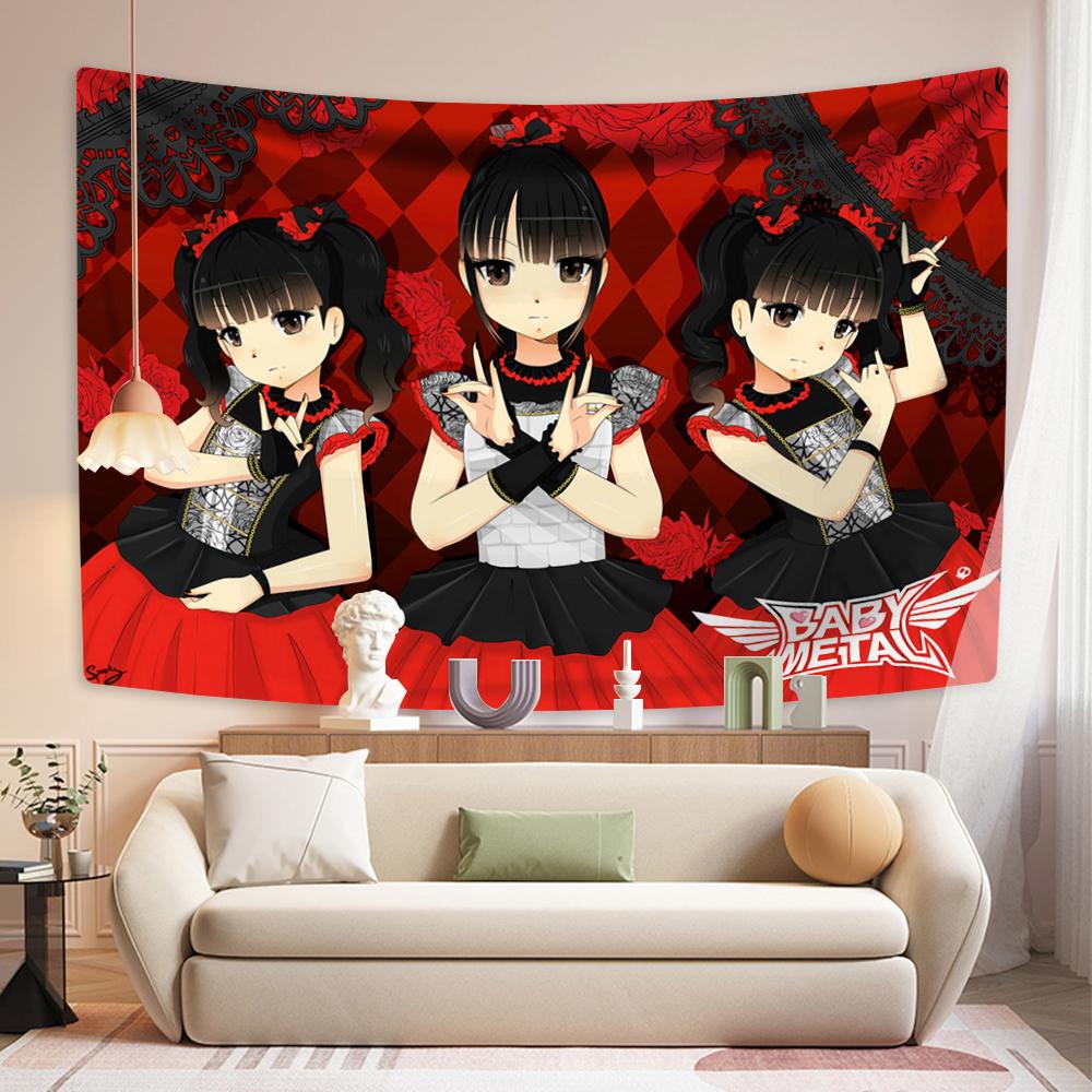 Japanese Pop Metal Band Tapestry Babymetals Wall Hanging Home Decor Aesthetics Dormitory Party Background Friend Gifts