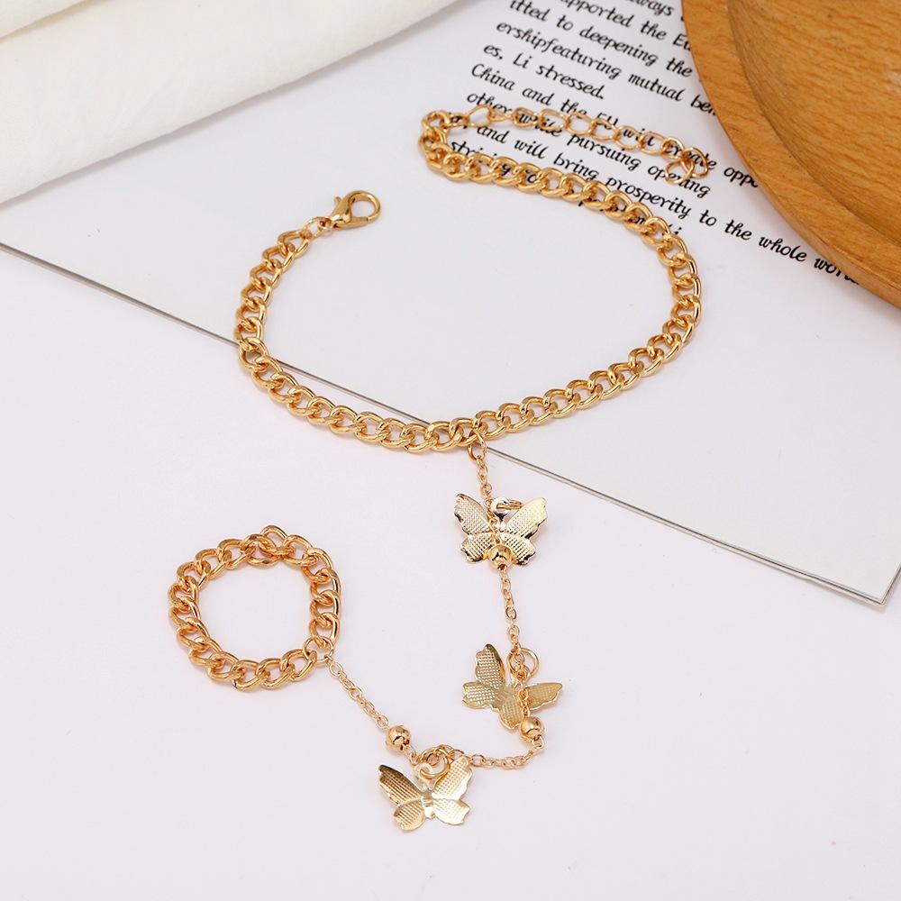 Jewelry, Fashionable Versatile Simple Alloy Bracelet Women, Creative Butterfly Pendant Temperament Women'S Jewelry