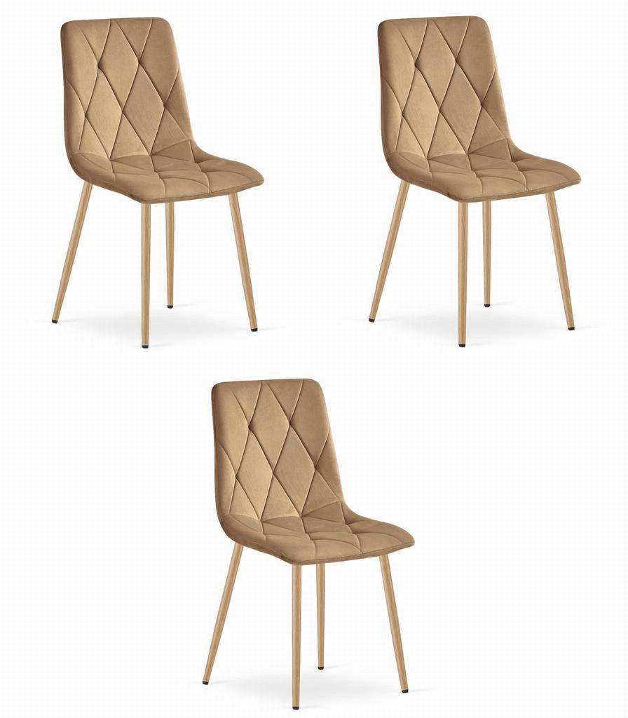LIBRA Chair - Brown Velvet / Wood Color Legs X 3