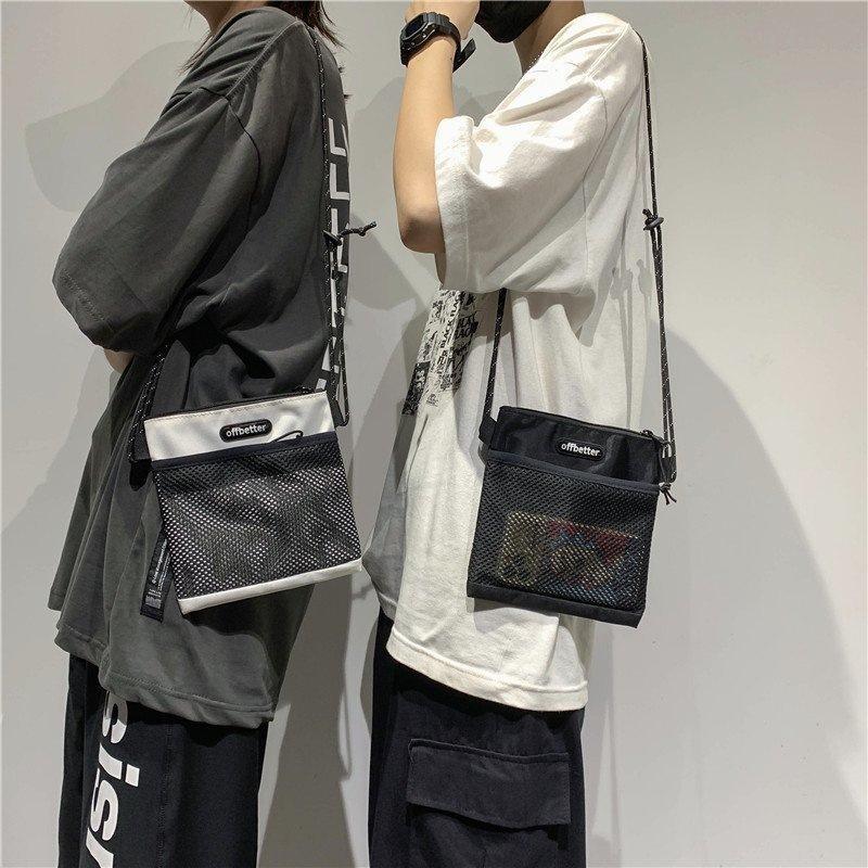 Nylon Square Bag Unisex Outdoor Sports Casual Crossbody Women'S Bag Street Trend Polyester Material Zipper Opening