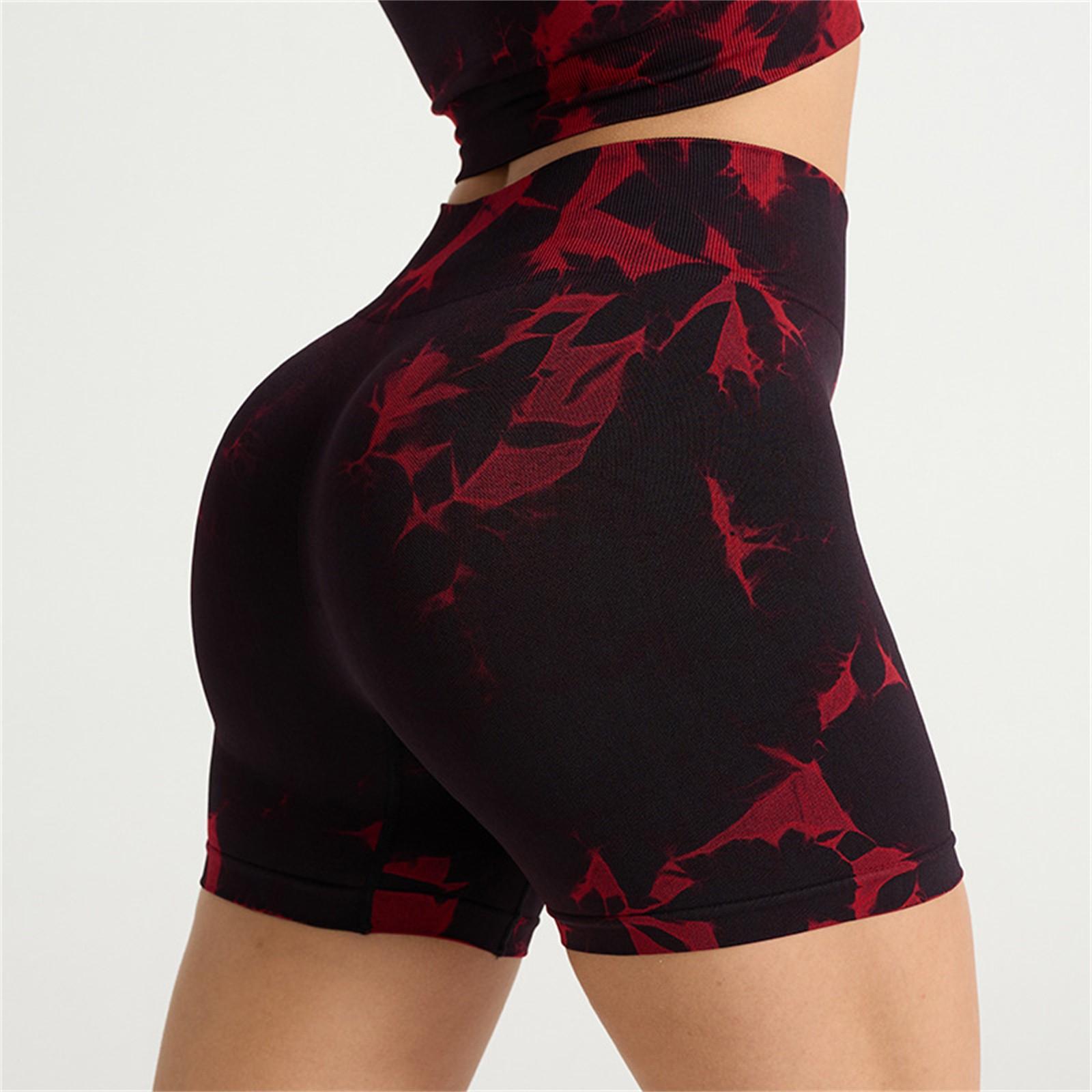 

Женские модные обтягивающие дышащие шорты для йоги с высокой талией и принтом тай-дай L