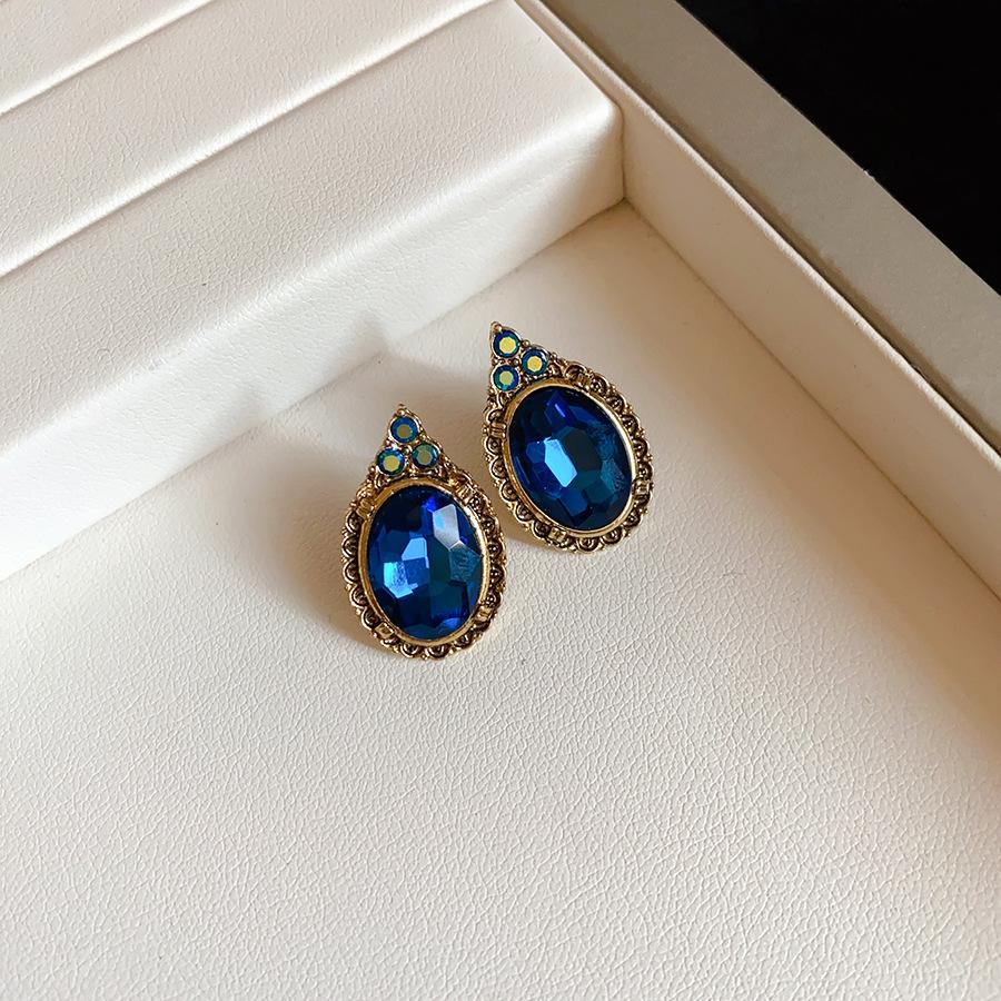 Zircon-set Oval Earrings Light Luxury High-end Simple Necklace Simple 2025 Korean Fashion Versatile Zircon Set for Women