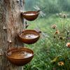 3Pcs/Set Metal Bird Baths Retro Wall Mounted Bird Bath 6cm 8cm 10cm Wild Bird Bath Feeder for Garden Backyard Outdoor Decor