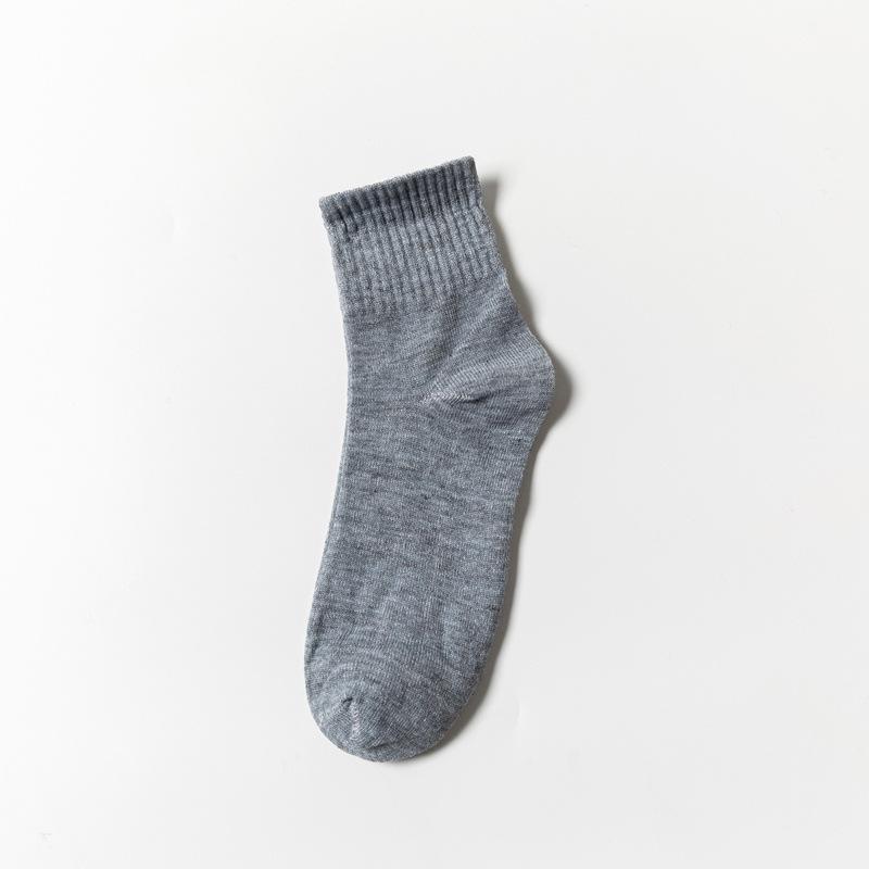 Men's Summer Breathable Mid-Calf Socks - Sweat-Absorbing, Thin, Solid Color for Casual and Business Wear