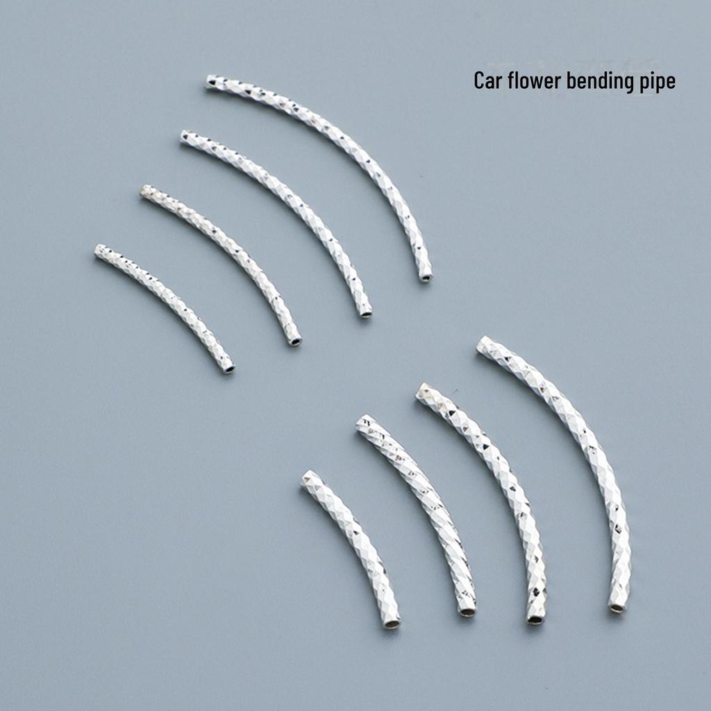 S925 argint sterling floare curbate și margele tubulare pentru brățări și coliere DIY