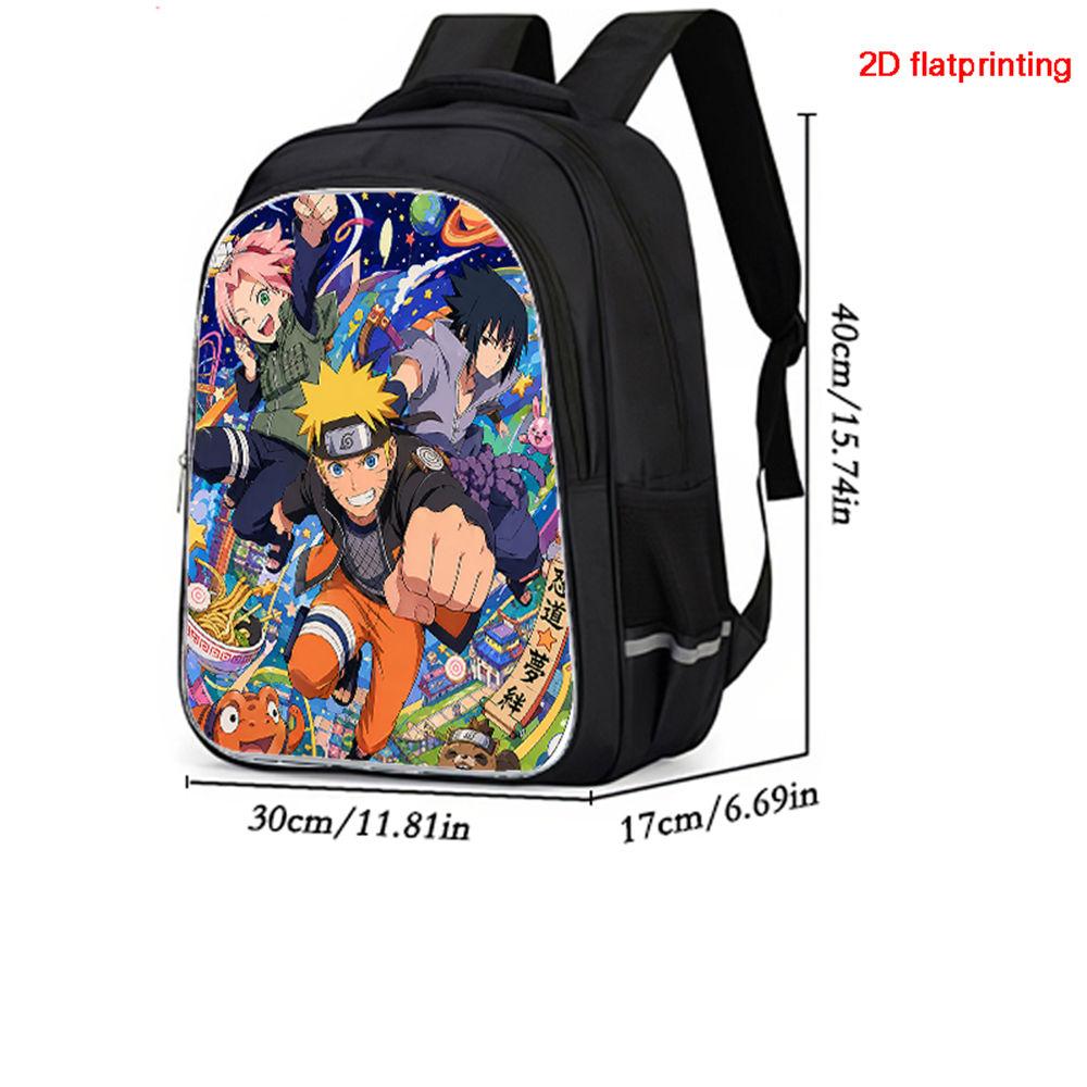 Dual Zipper Pockets, NARUTO Design Suitable For Boys&Girls, Durable 16-inch Lightweight Kids Cartoon Student Backpack Age 5-11.