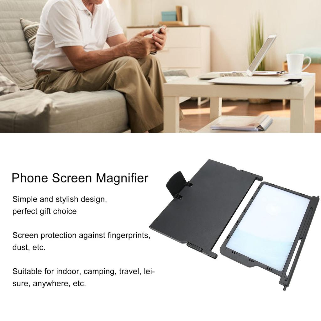 3D HD Mobile Phone Screen Magnifier 12.5 Inch Pull Out Phone Screen Enlarger for Movies Video Games