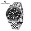 PAGANI DESIGN New Purple Dial GMT Men Mechanical Watch Sapphire Glass Stainless Steel Waterproof Automatic Watches for men