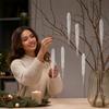 Artificial Snow Frost Icicle Christmas Tree Ornaments (6-Piece Set) for Winter Holiday Decor