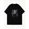 White T Shirt With Spider Graphic Print For Casual Wear