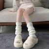 Meias de Cano Médio/Alto Estilo Japonês Lolita Empilháveis - Meias Cobertura Brancas Listradas Modeladoras para Mulheres