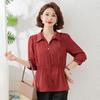 Xiaofu Spring Fashion Long Sleeve Casual Blouse for Middle-Aged Women
