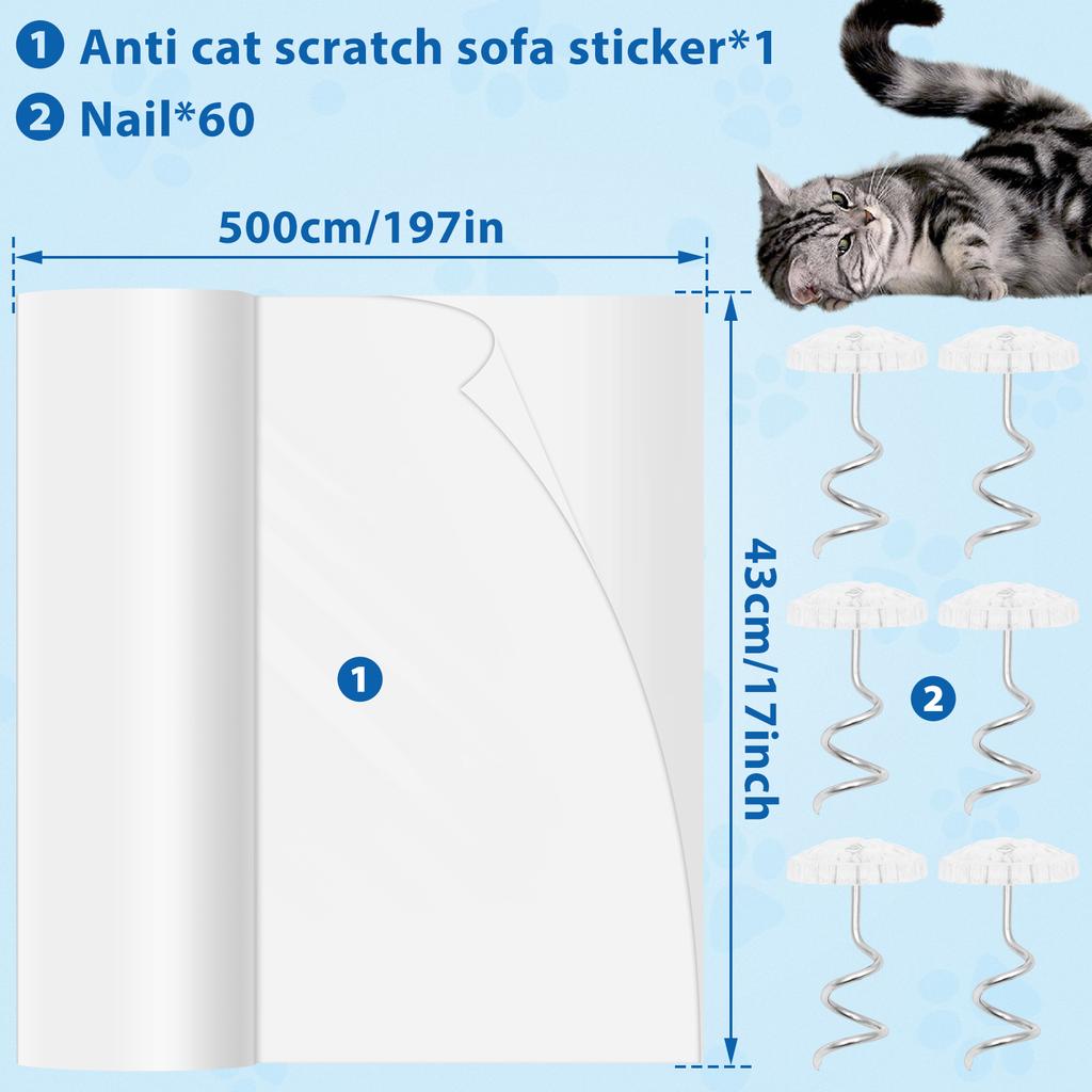 10/24Pcs Cat Anti Scratch Tape Transparent PVC  Furniture Protector Self-Adhesive Peelable Cat Training Protectors Tape