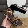 Fashion Retro Cross Strap Summer Women Sandals Large Size Non Slip Rubber Soles High Quality Brand Leather Flat Beach Shoes for Female