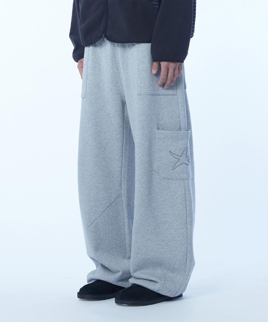THE COLDEST MOMENT Tcm Cargo Logo Sweat Pants (Melange Gray)