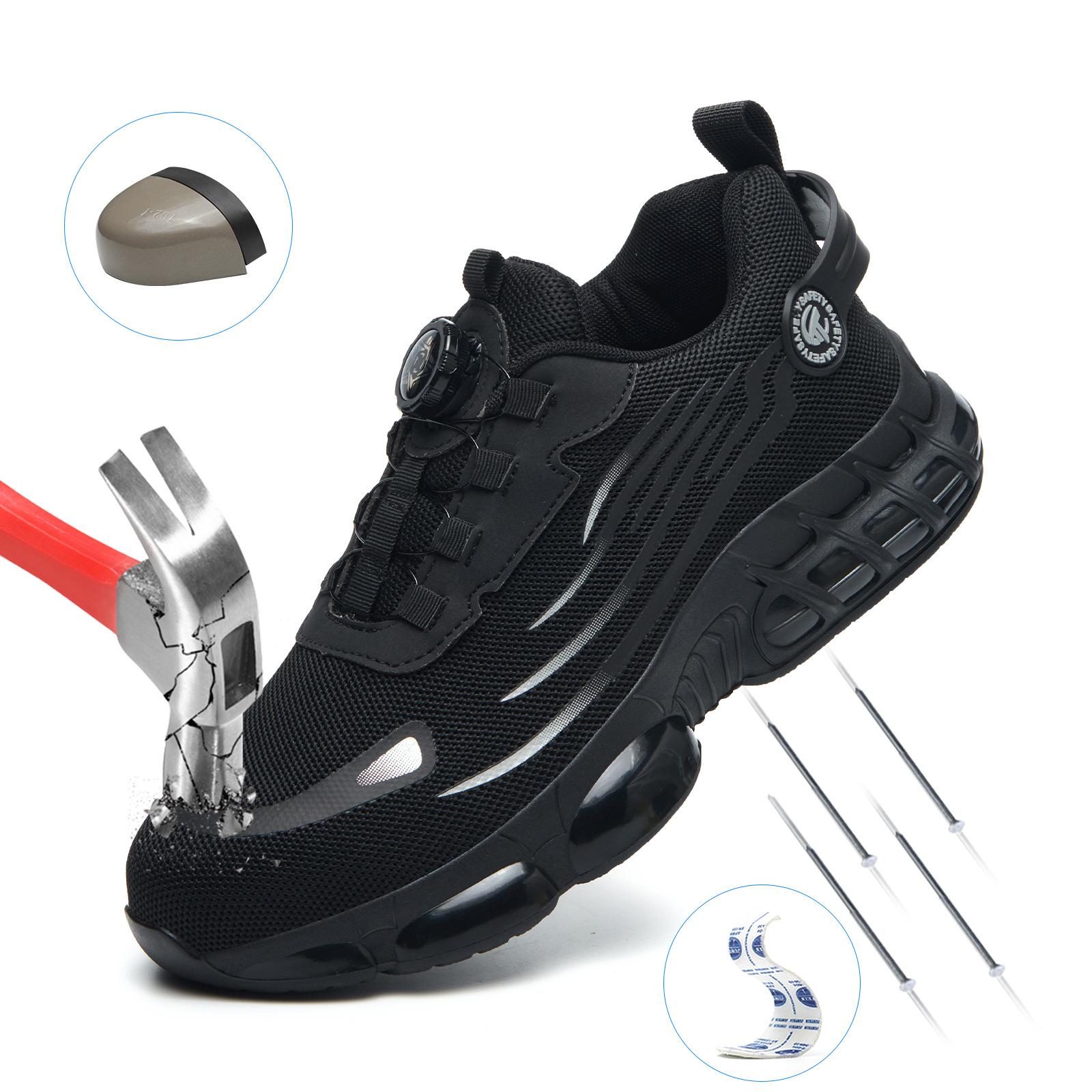 Защитная обувь со стальным носком: Вращающаяся пряжка, Защита от ударов, Защита от проколов, Сверхлегкая мягкая подошва, Дышащий трикотаж