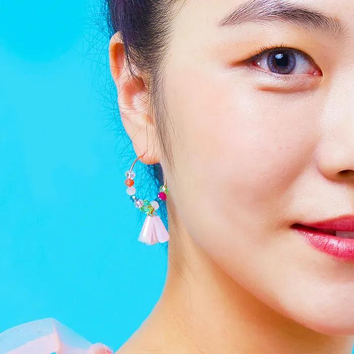 Rainbow Crystal Ring Earrings