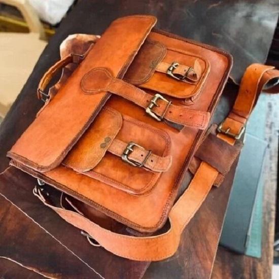 Mens Vintage " Leather Messenger New Shoulder Laptop Bag Briefcase