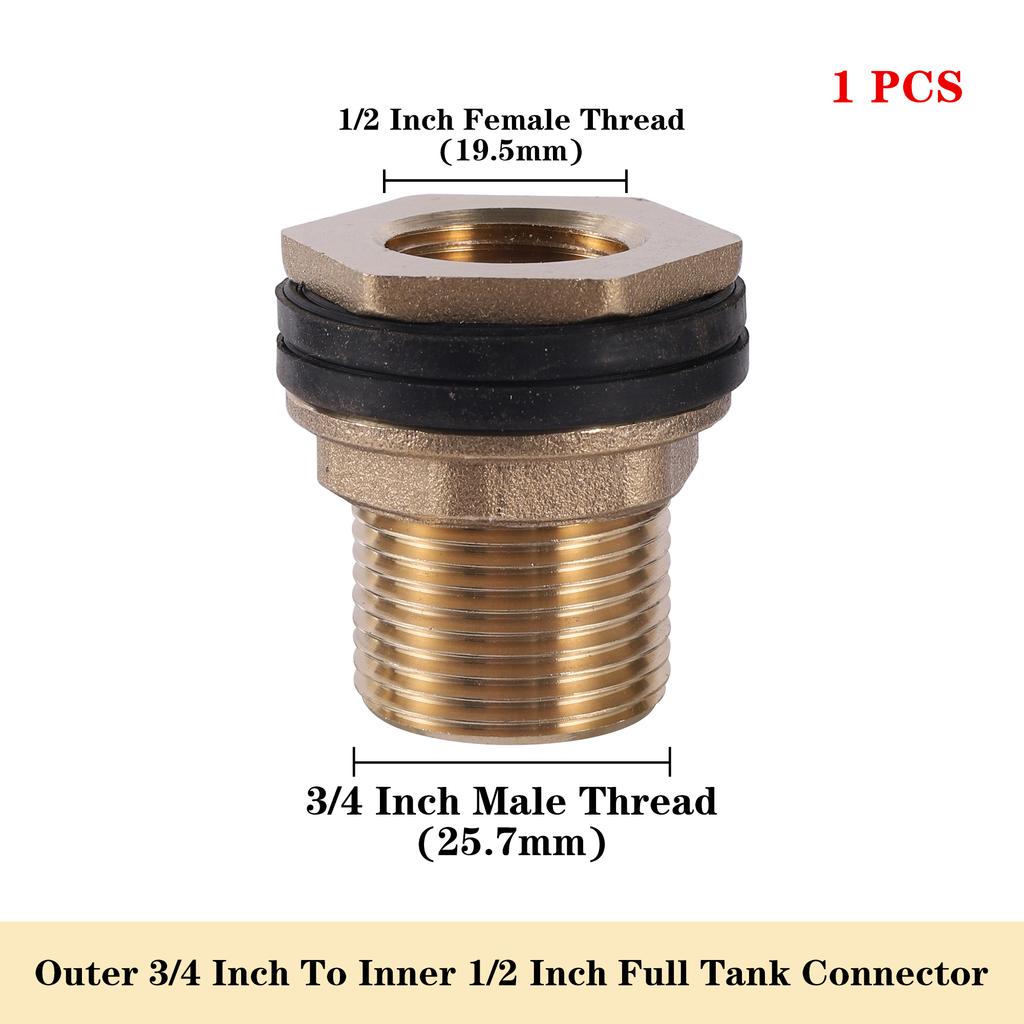 1 Pc 1/2" 3/4" 1" Female Male Thread Through Adapter Copper Extender Connect Repair Durable Hose Coupling Joint Garden Fitting