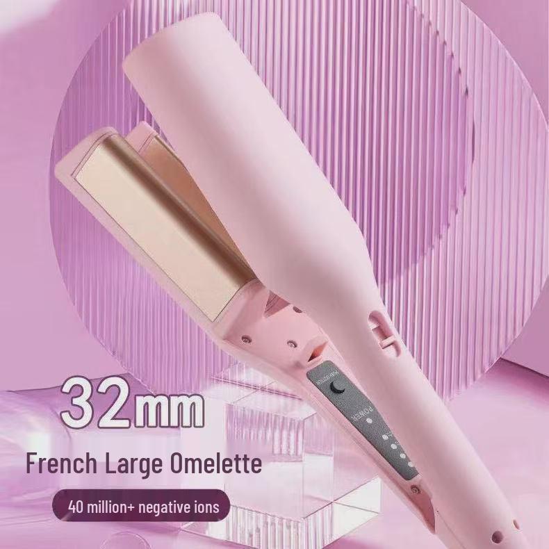 French Water Wave Deep V Curling Iron - 32mm Egg Roll Design, Long-Lasting Style, Hair-Safe