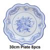 Chinese Style Blue and White Porcelain Paper Plates Cups Party Baby Shower Wedding Birthday Children Disposable Tableware Dish