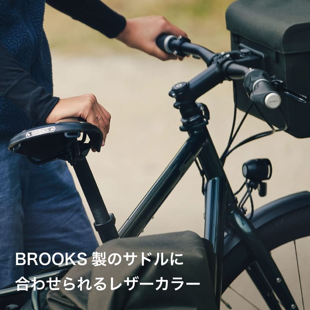BROOKS Japanese Brooks Bicycle Grips ERGONOMIC LEATHER GRIP Ergonomic Leather Grip Black Ergonomic Design (Brooks) [Official Product] 130/100mm